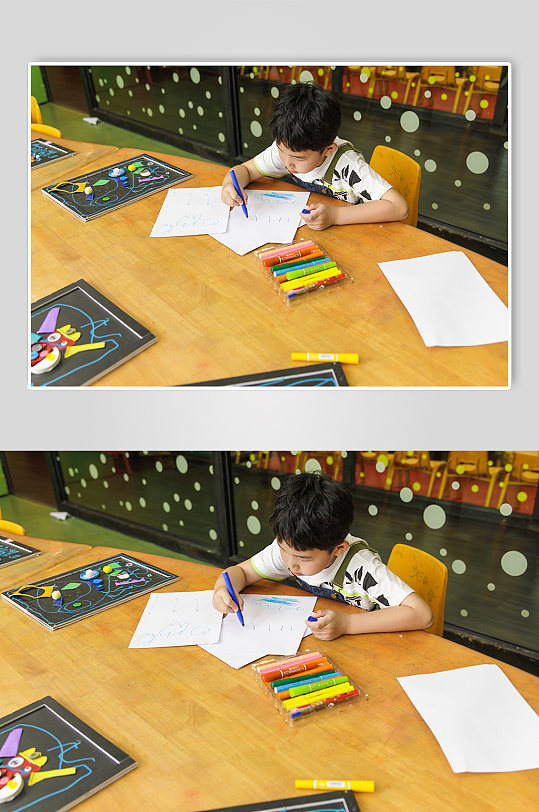 小朋友绘画涂鸦六一儿童节人物摄影图片
