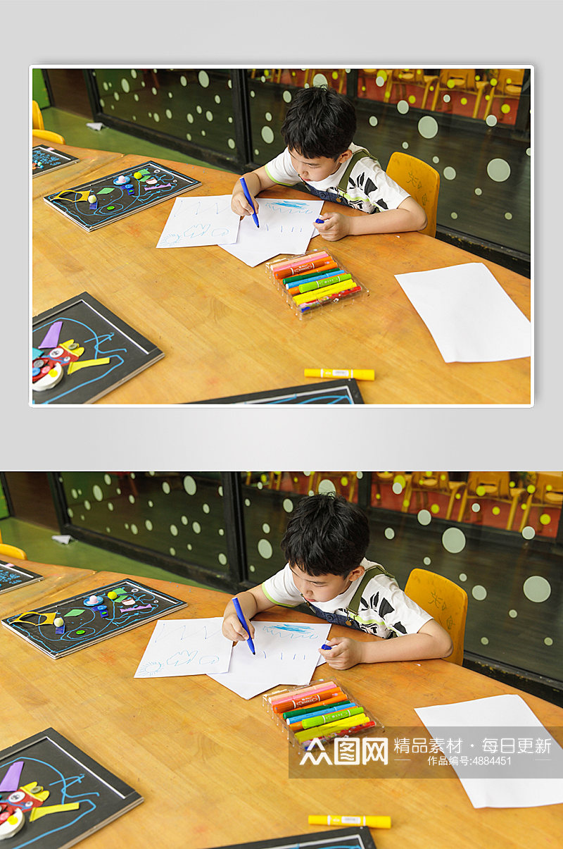 小朋友绘画涂鸦六一儿童节人物摄影图片素材