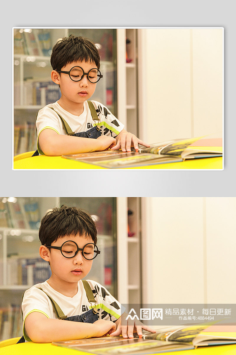 小朋友阅读学习六一儿童节人物摄影图片素材