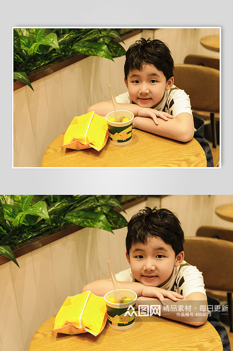 小朋友六一儿童节吃零食人物摄影图片素材
