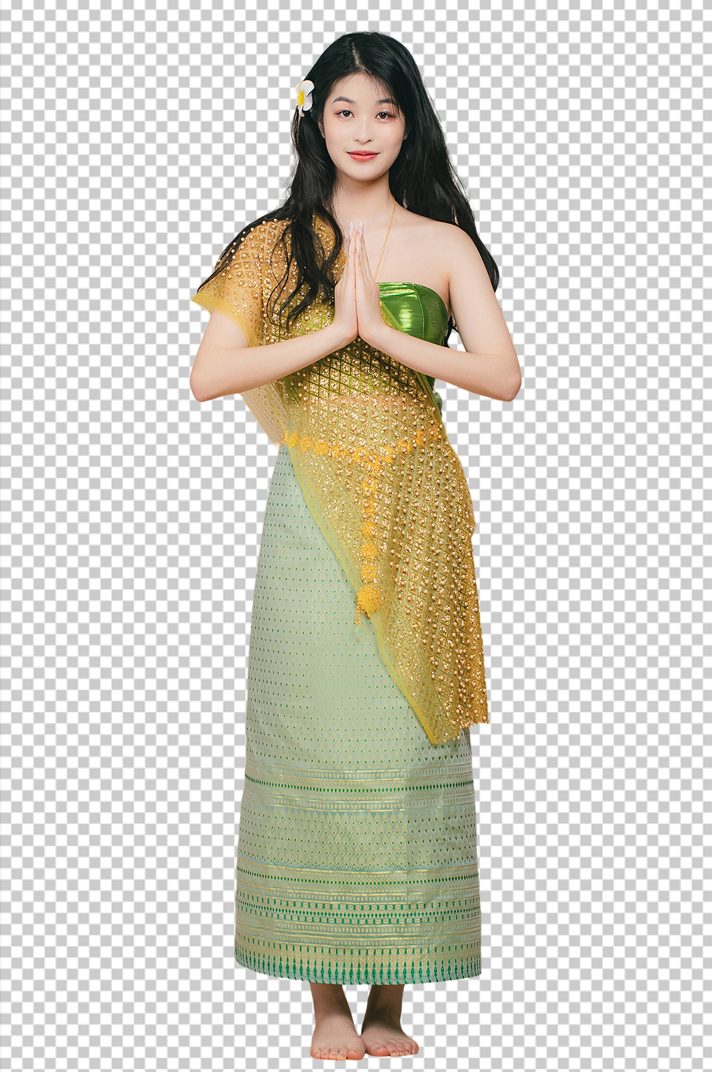 泰國云南傣族少數(shù)民族少女PNG免摳攝影圖素材