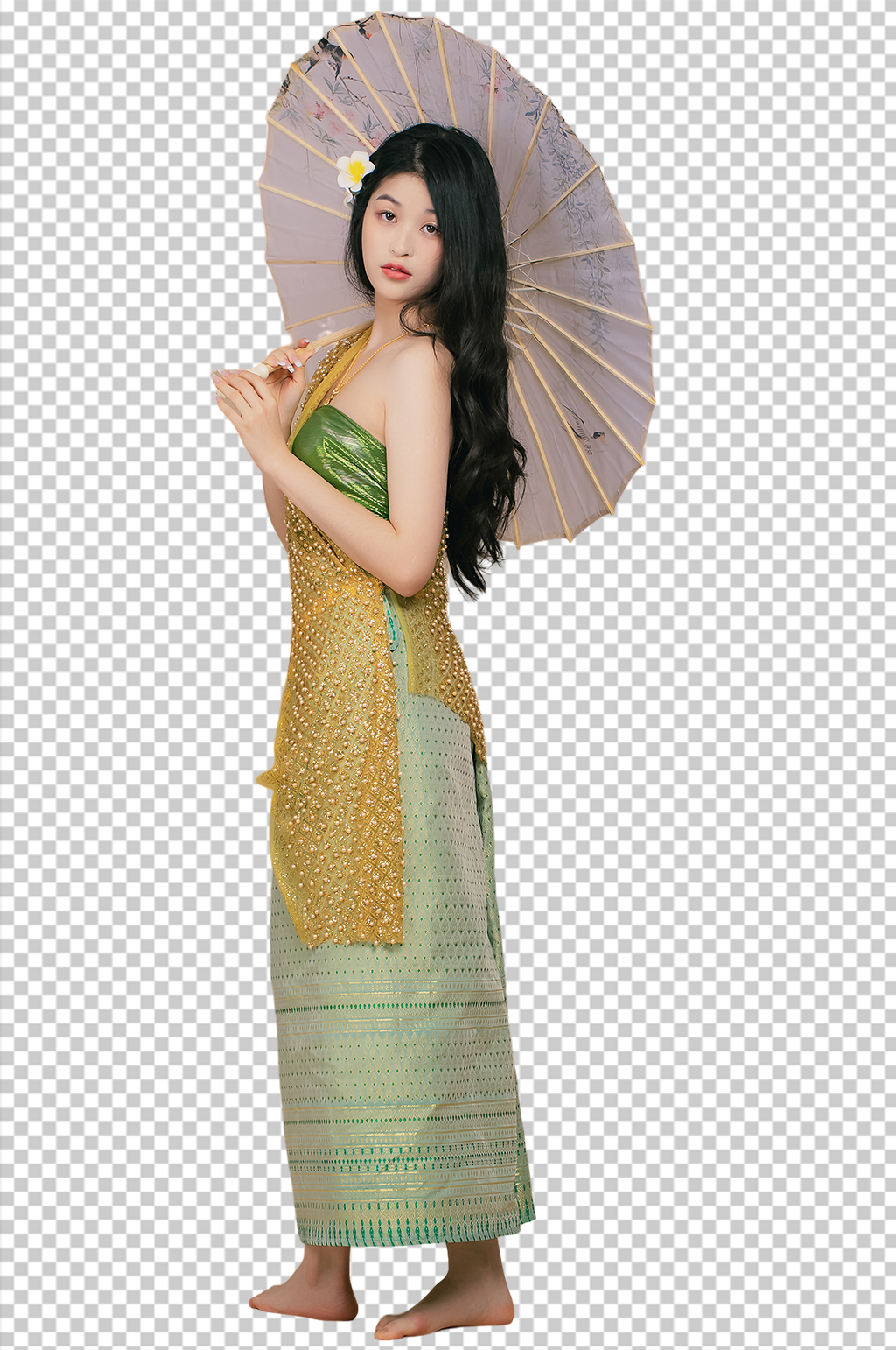 泰國云南傣族少數(shù)民族少女PNG免摳攝影圖素材