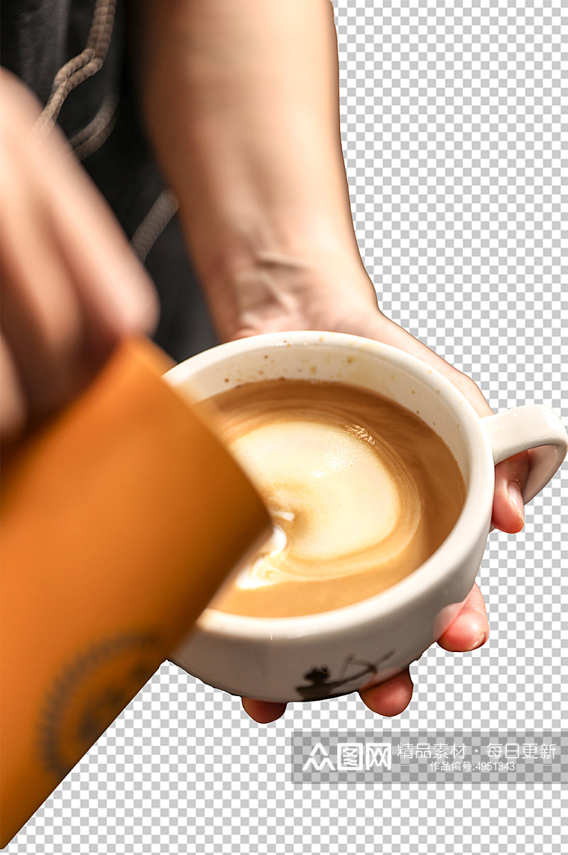 牛奶咖啡咖啡店饮品PNG免抠摄影图素材