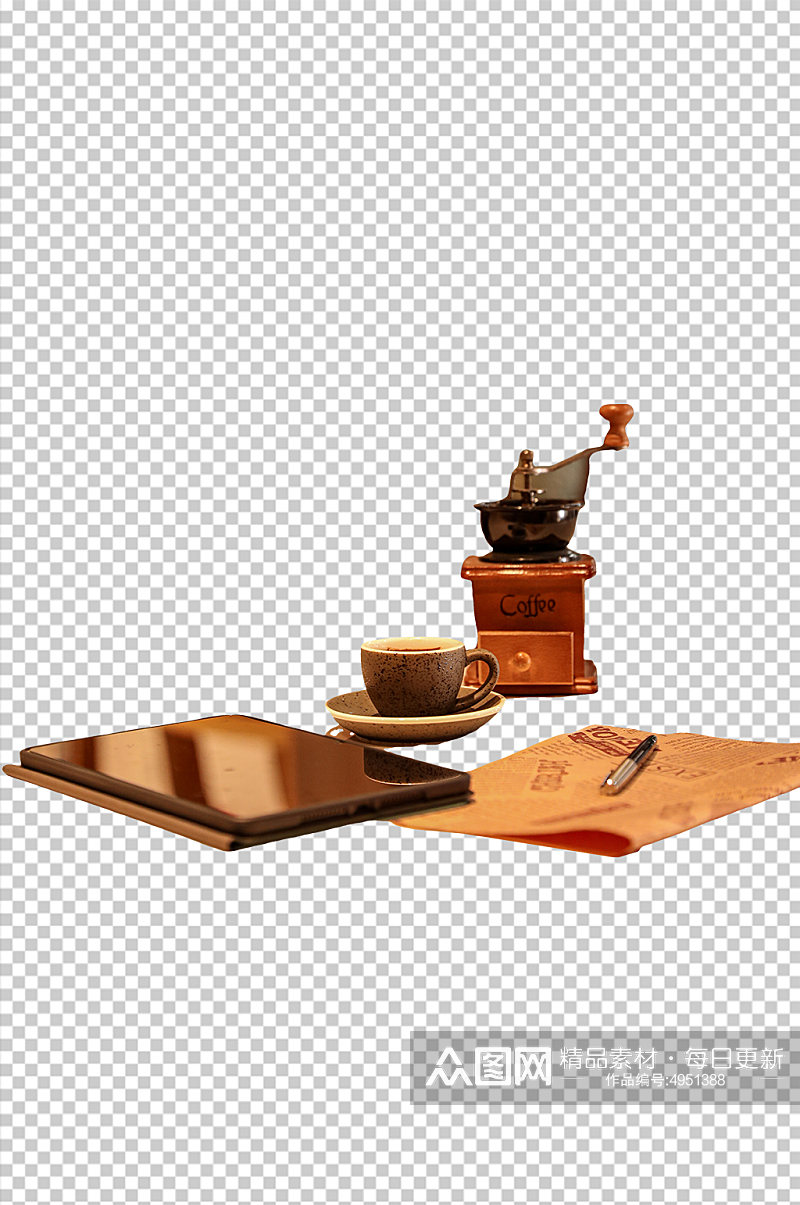 意式手磨咖啡机咖啡饮品PNG免抠摄影图素材