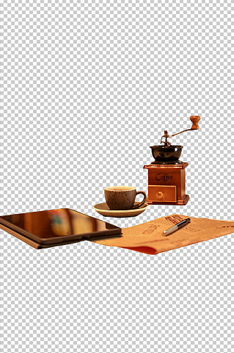 意式手磨咖啡机咖啡饮品PNG免抠摄影图
