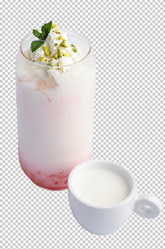 樱花牛乳茶果汁饮料饮品PNG免抠摄影图