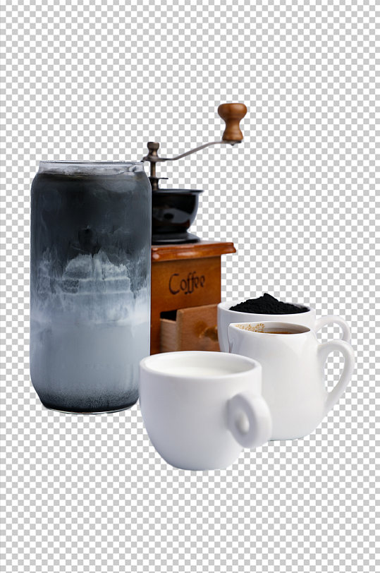 泥石流黑手咖啡果汁饮料PNG免抠摄影图
