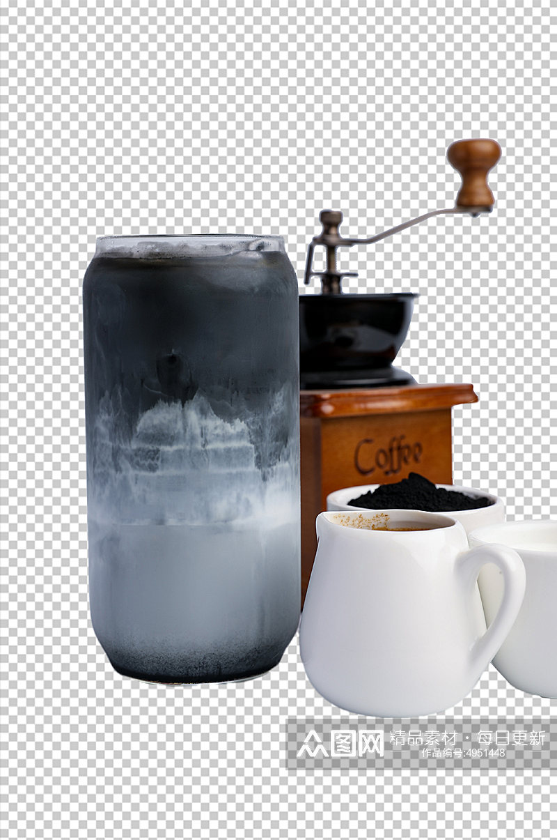 泥石流黑手咖啡果汁饮料PNG免抠摄影图素材
