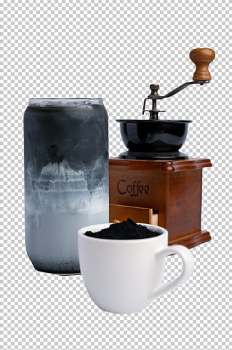 泥石流黑手咖啡果汁饮料PNG免抠摄影图