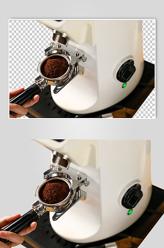 咖啡厅不锈钢压粉器咖啡粉PNG免抠摄影图