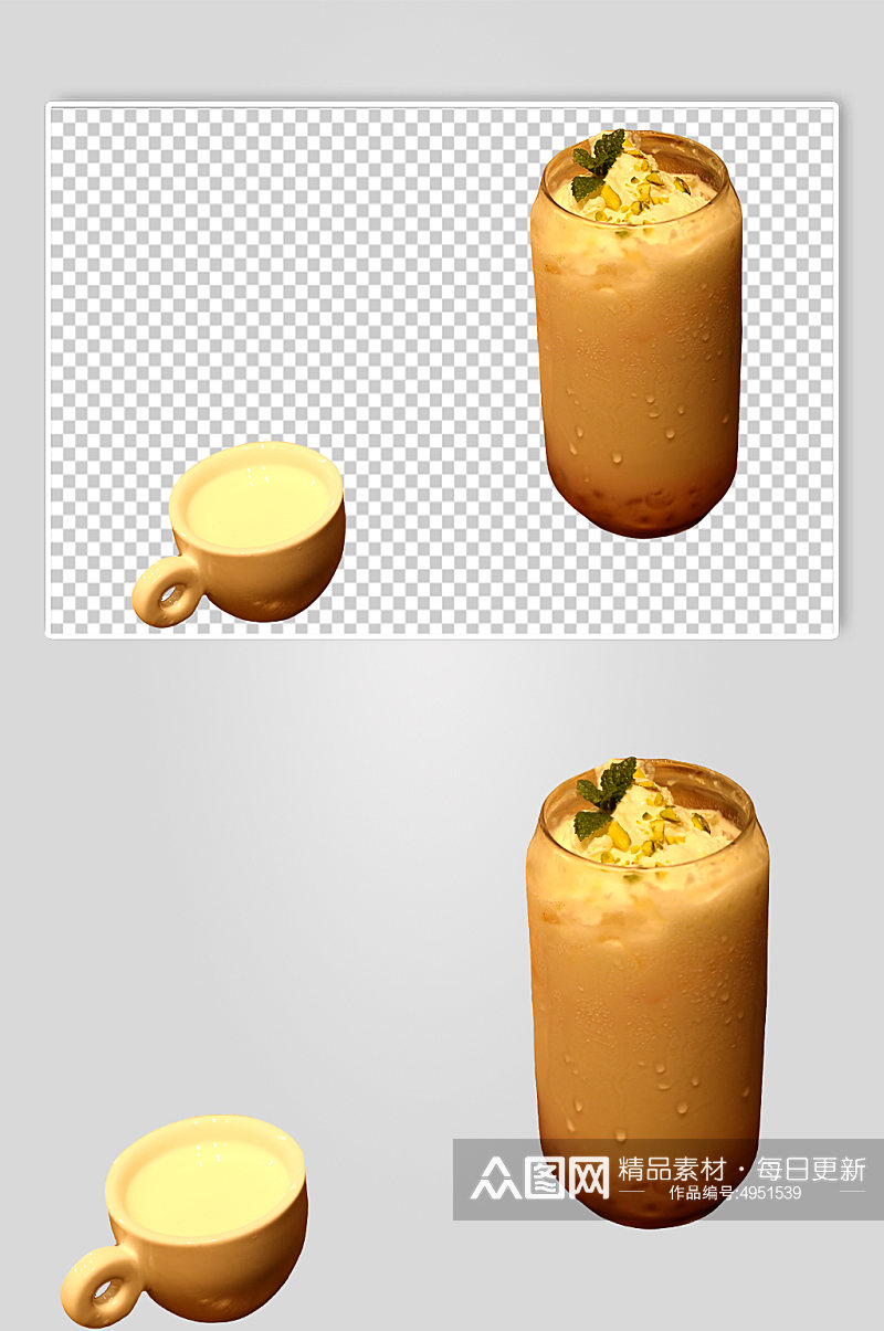 樱花牛乳茶果汁饮料饮品PNG免抠摄影图素材
