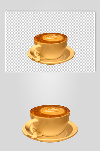 牛奶咖啡咖啡店饮品PNG免抠摄影图