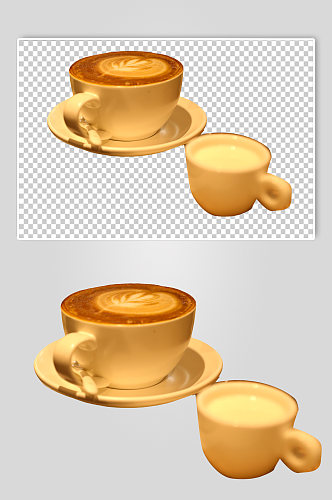 牛奶咖啡咖啡店饮品PNG免抠摄影图