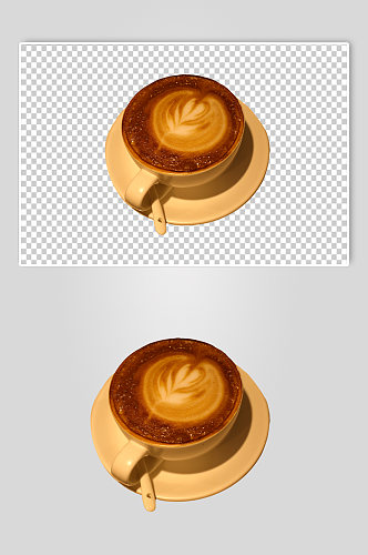 牛奶咖啡咖啡店饮品PNG免抠摄影图
