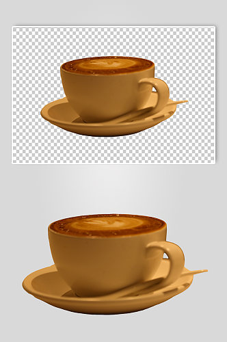 牛奶咖啡咖啡店饮品PNG免抠摄影图