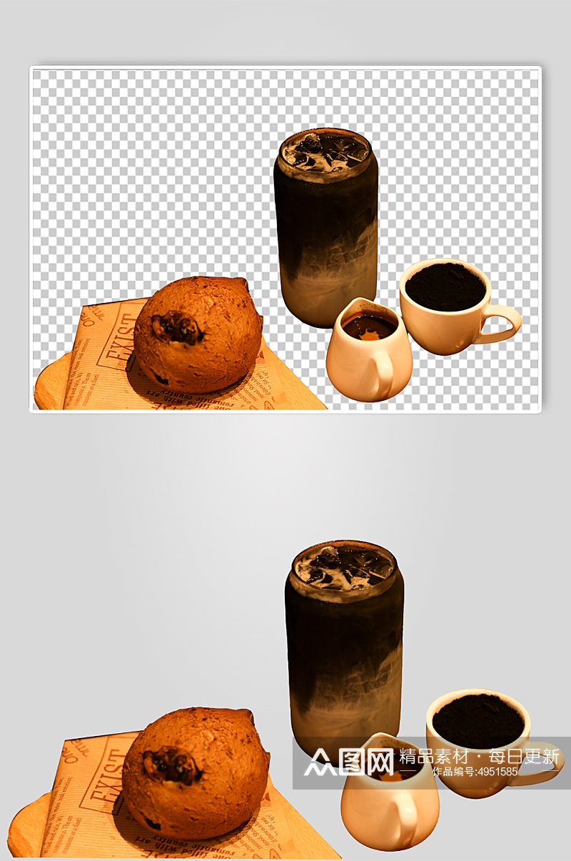 泥石流黑手咖啡果汁饮料PNG免抠摄影图素材