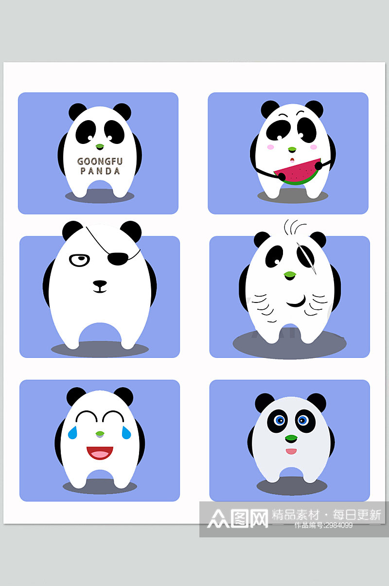 可爱卡通熊猫设计素材素材
