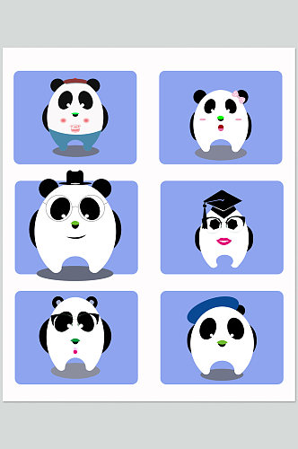 卡通可爱大熊猫设计元素素材