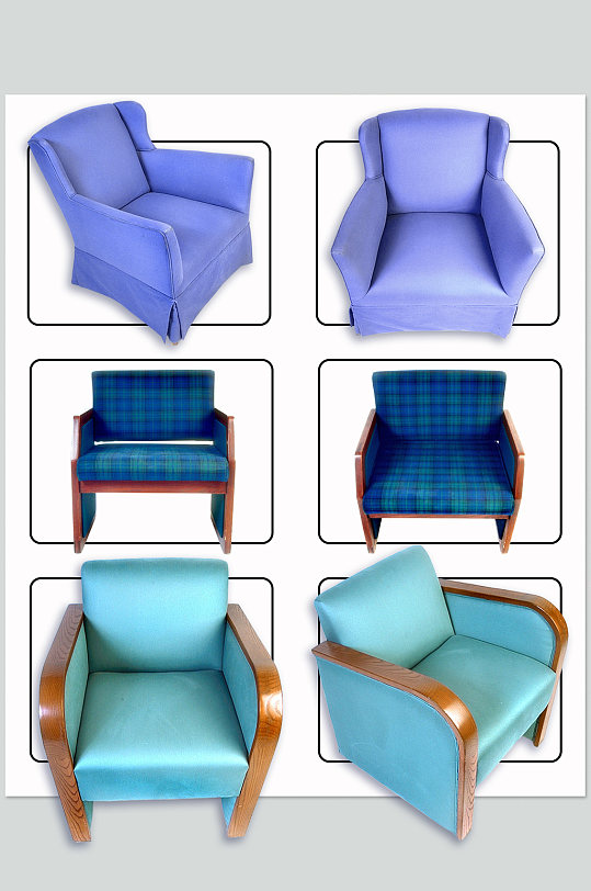 蓝色时尚沙发椅子素材