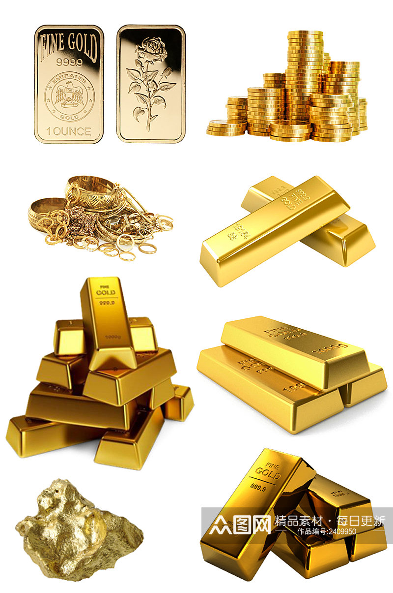 金钻金块金币货币素材