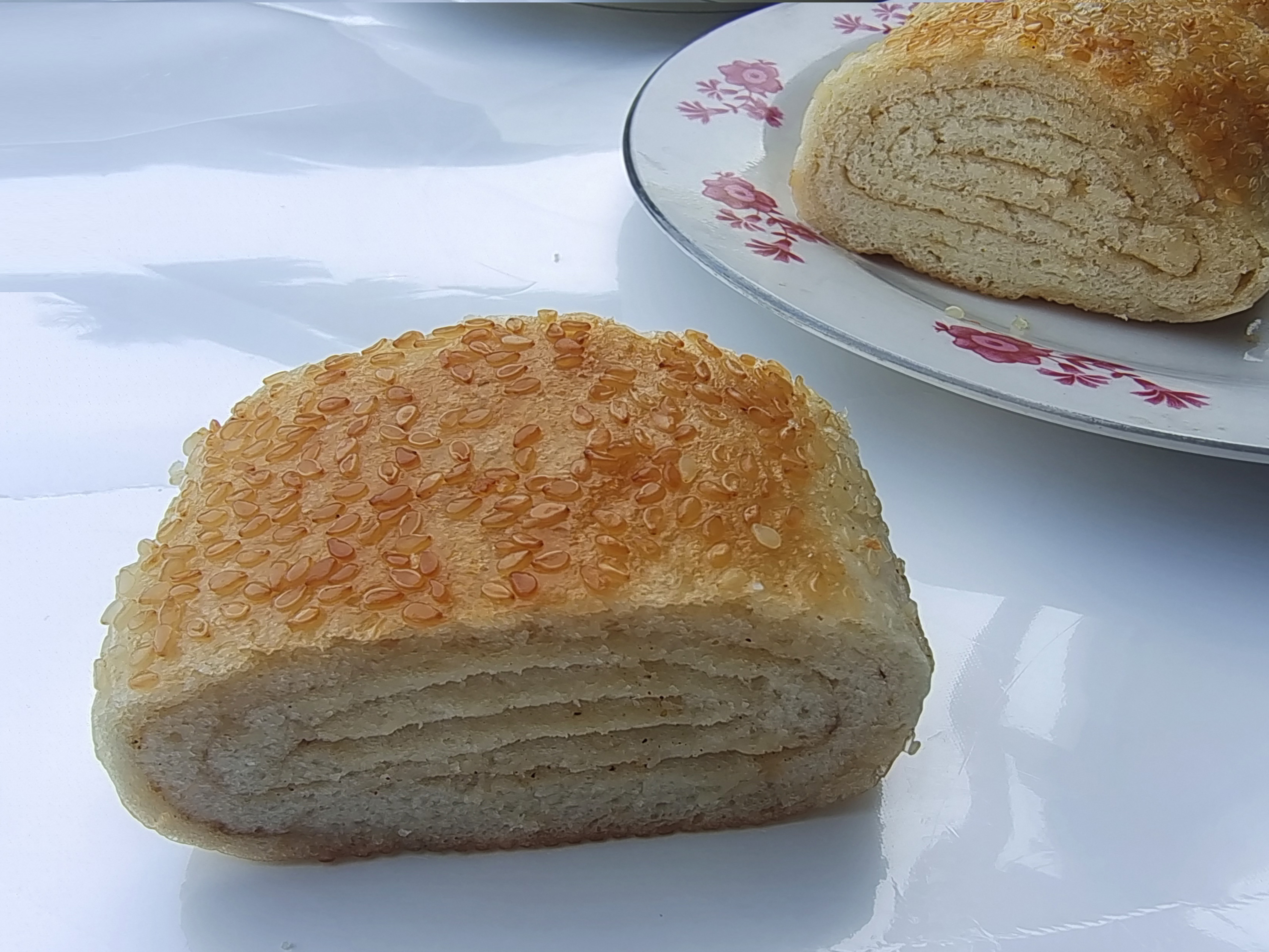 芝麻花卷主食餐饼素材