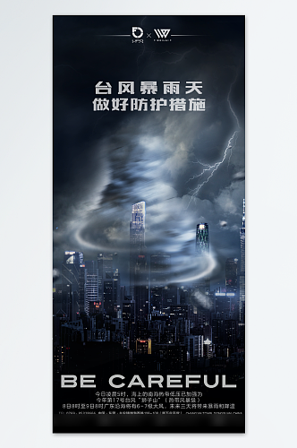 注意安全台风海报