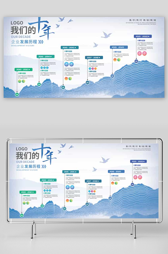 企业发展历程时间轴展板