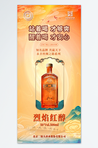 创意经典北京二锅头酒海报