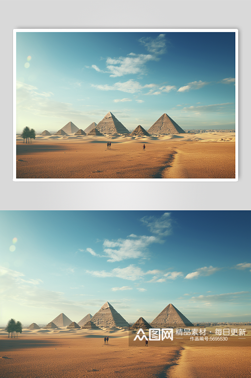数字艺术埃及金字塔沙漠素材