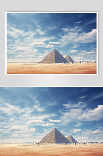 数字艺术埃及金字塔沙漠