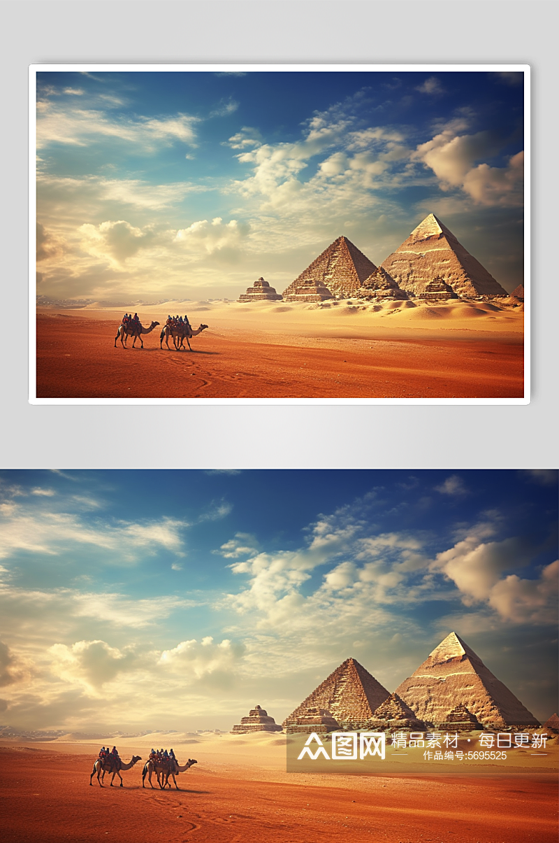 数字艺术埃及金字塔沙漠素材