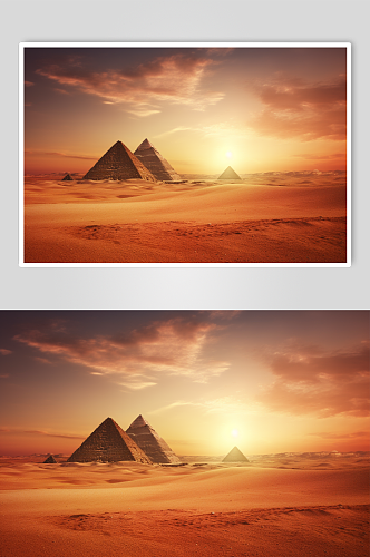 数字艺术埃及金字塔沙漠