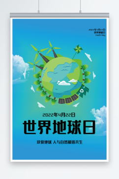 保护环境世界地球日海报
