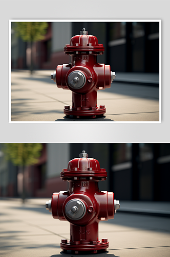 数字艺术红色消防栓图片
