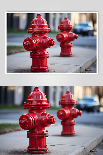 数字艺术红色消防栓图片