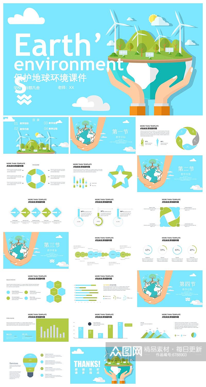 保护环境地球日节日ppt素材