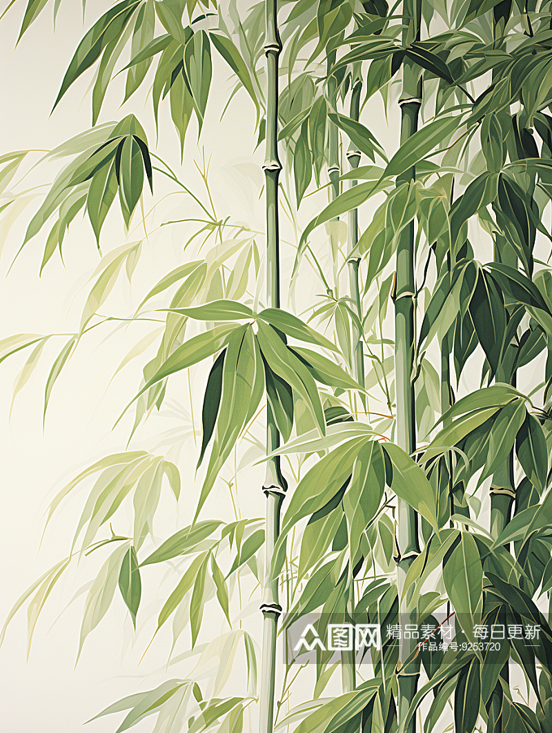 简约漂亮的绿竹植物素材