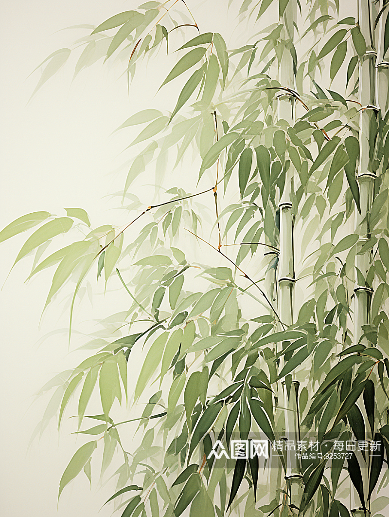 简约漂亮的绿竹植物素材