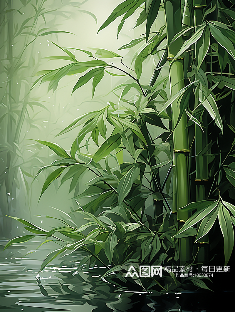 唯美漂亮的竹林植物素材