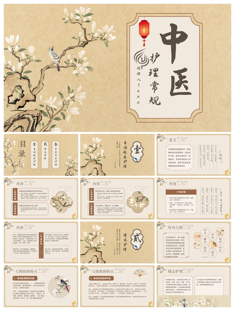 创意中医文化PPT模板素材