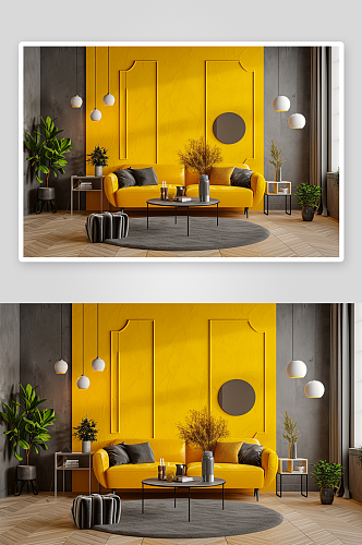 数字艺术现代化客厅沙发