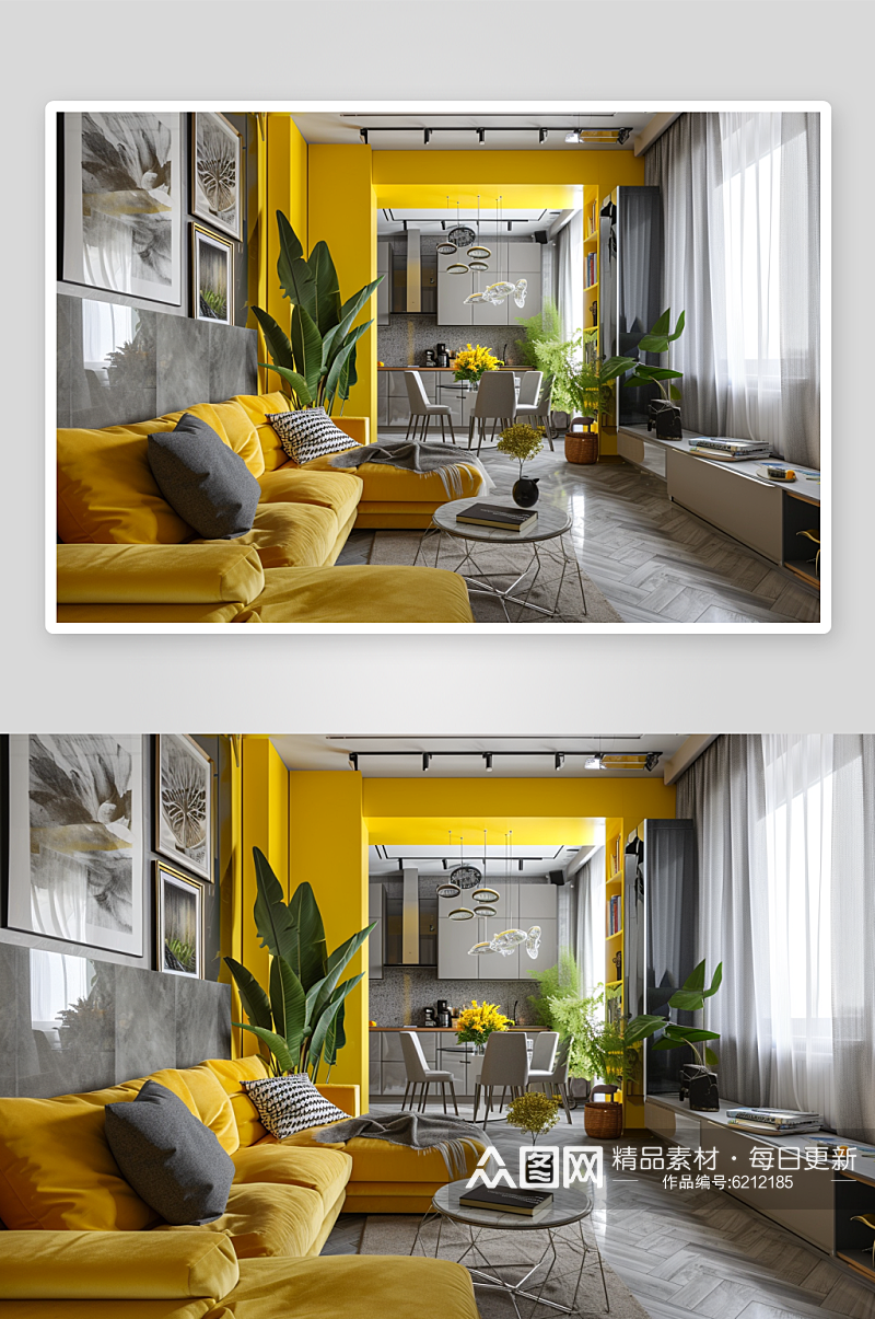 数字艺术现代化客厅沙发素材