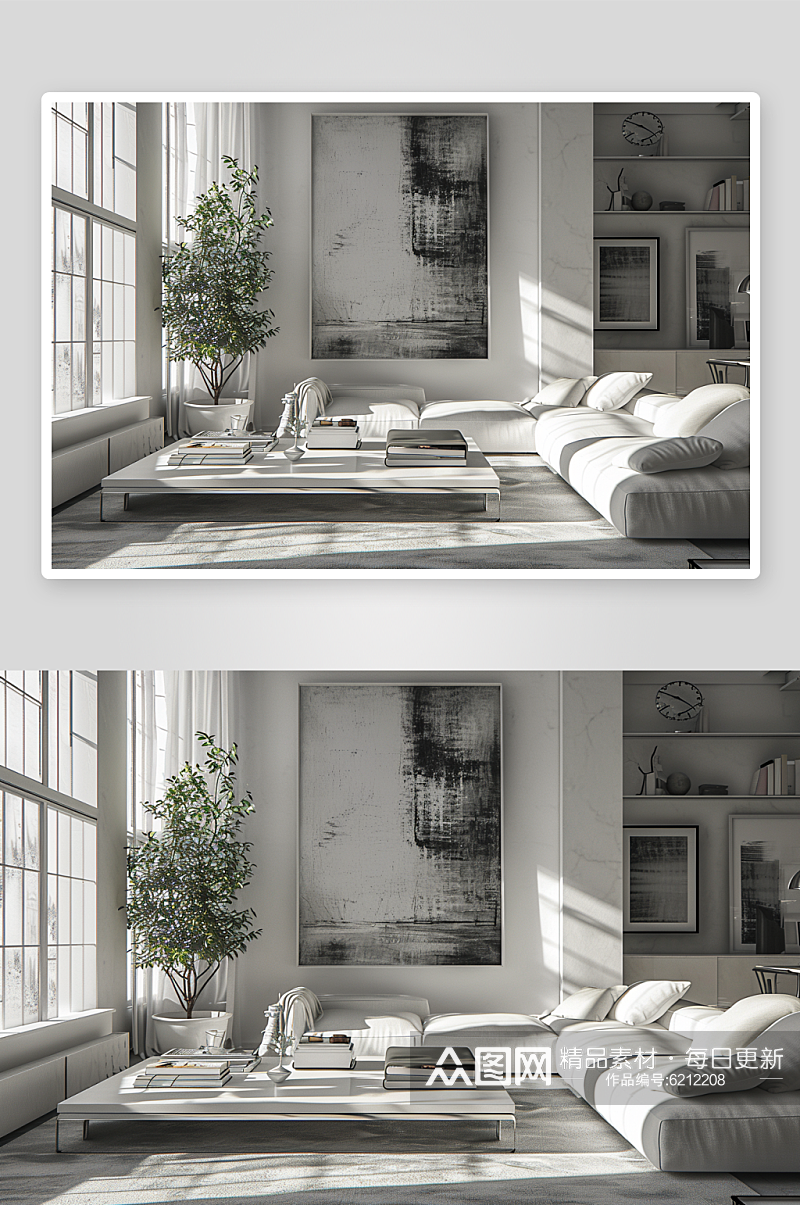 数字艺术现代化客厅沙发素材