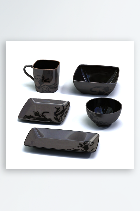 3D立体餐具设计模型-众图网