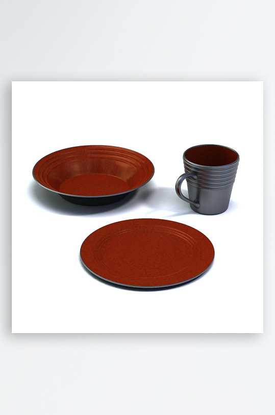 3D立体餐具设计模型-众图网