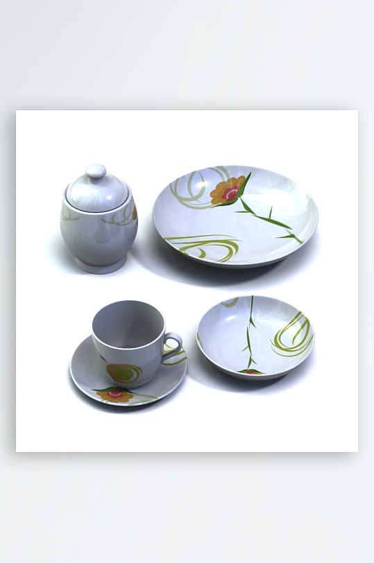 3D立体餐具设计模型-众图网