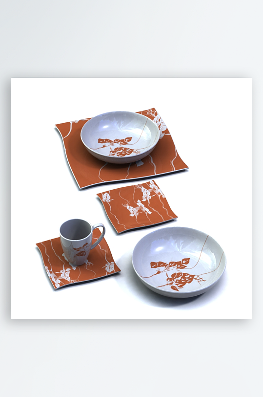 3D立体餐具设计模型-众图网