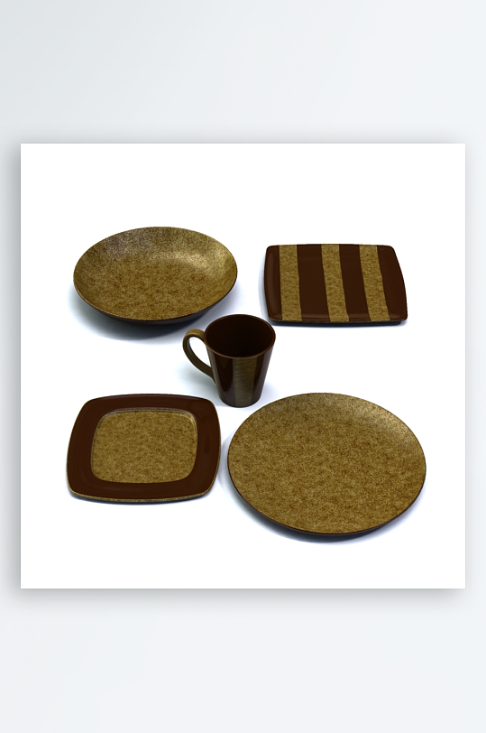 3D立体餐具设计模型-众图网