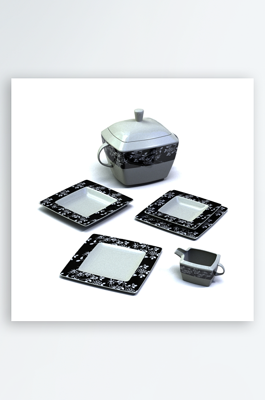 3D立体餐具设计模型-众图网