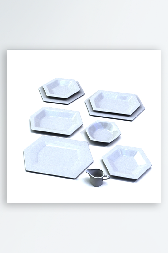 3D立体餐具设计模型-众图网